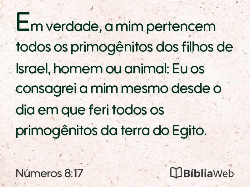 Números 8:17 em imagem para compartilhar