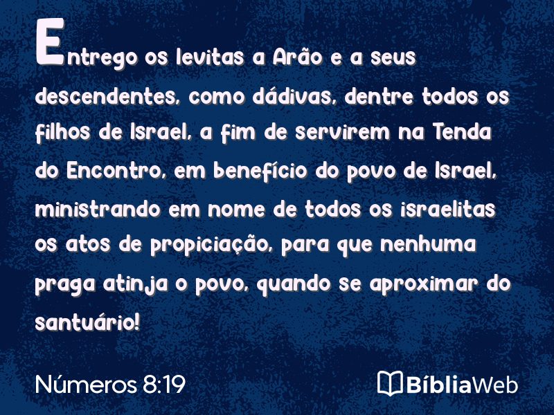 Números 8:19 em imagem para compartilhar