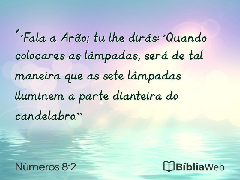 Números 8:2 em imagem para compartilhar