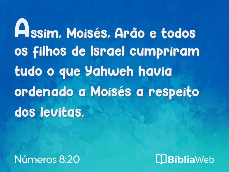 Números 8:20 em imagem para compartilhar