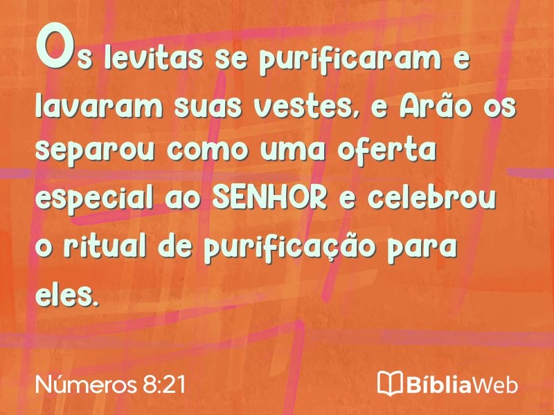 Números 8:21 em imagem para compartilhar