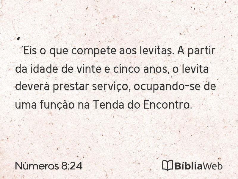 Números 8:24 em imagem para compartilhar