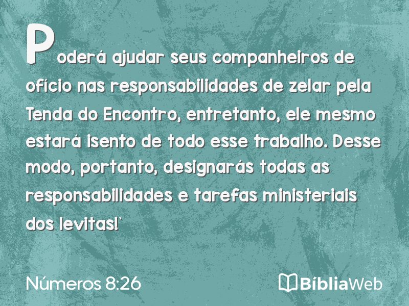 Números 8:26 em imagem para compartilhar
