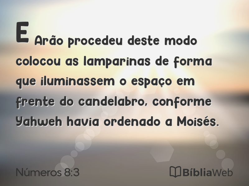 Números 8:3 em imagem para compartilhar