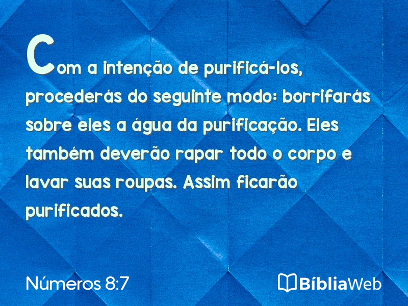 Números 8:7 em imagem para compartilhar