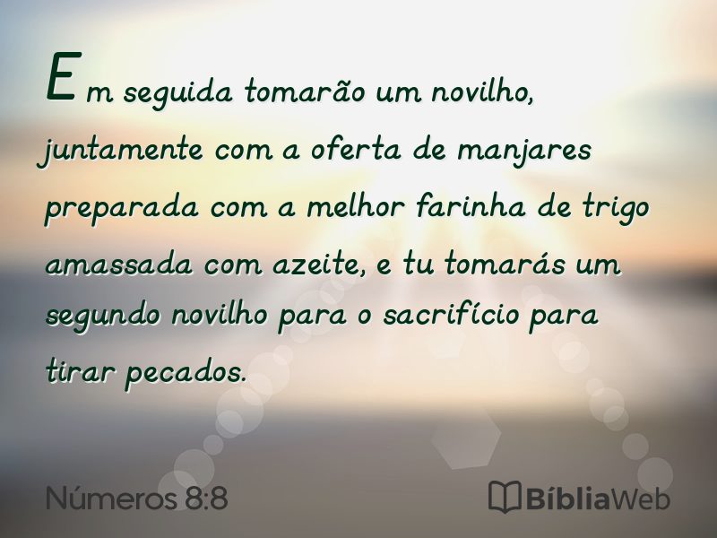Números 8:8 em imagem para compartilhar