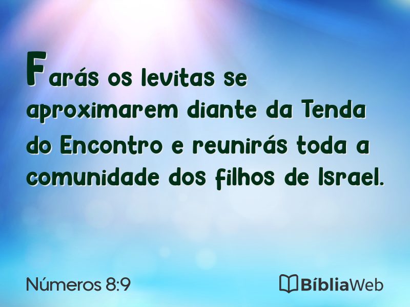 Números 8:9 em imagem para compartilhar