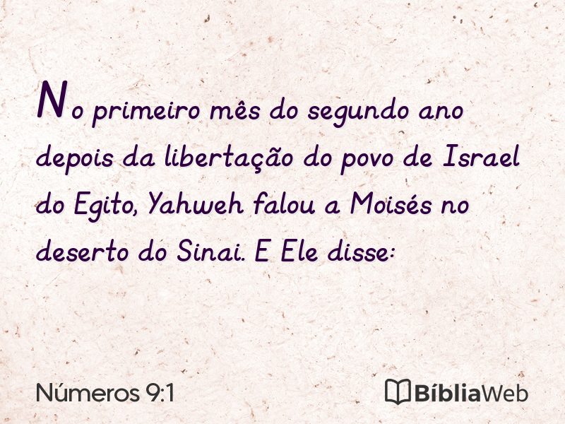 Números 9:1 em imagem para compartilhar