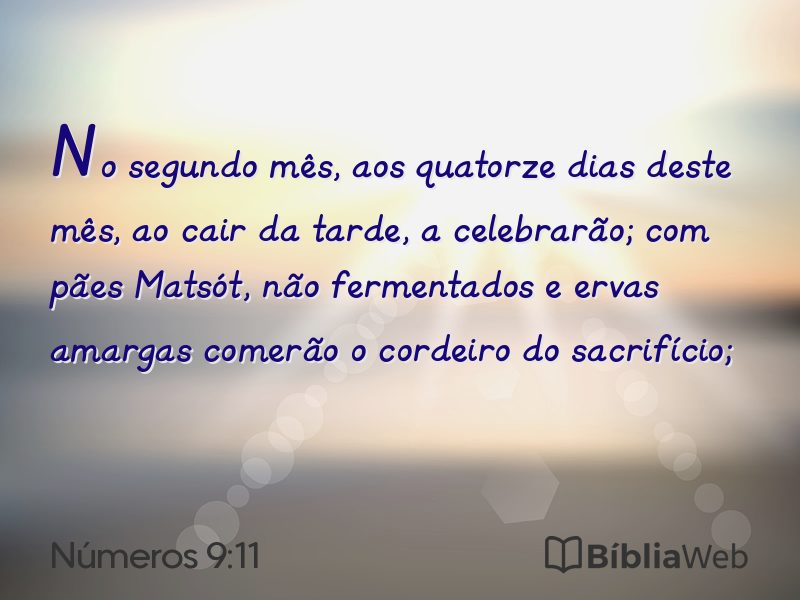Números 9:11 em imagem para compartilhar