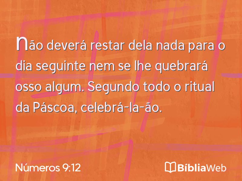 Números 9:12 em imagem para compartilhar