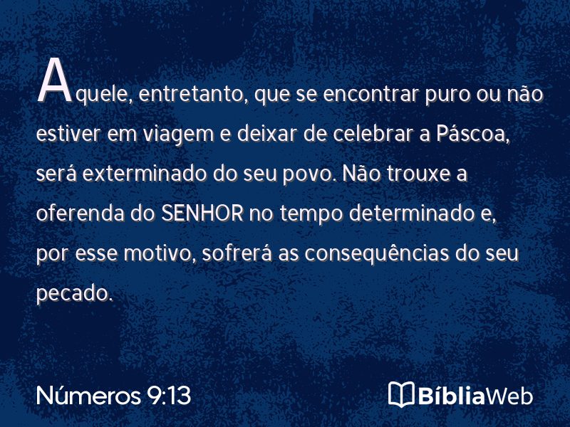 Números 9:13 em imagem para compartilhar