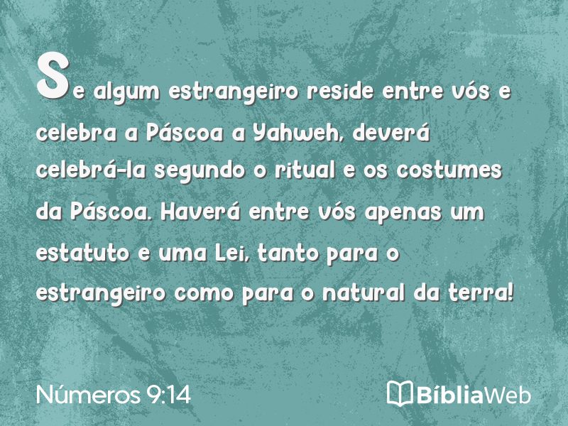 Números 9:14 em imagem para compartilhar
