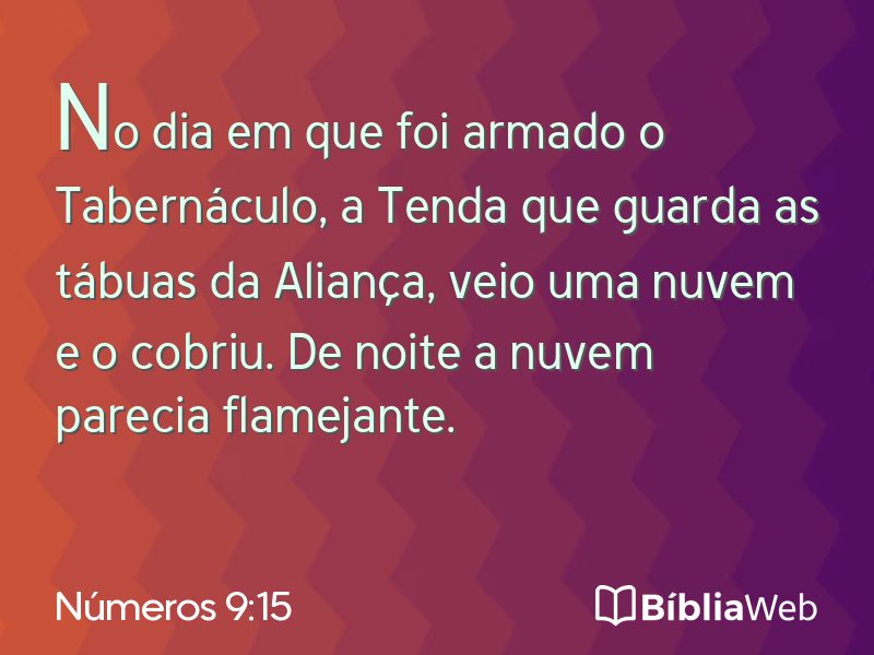 Números 9:15 em imagem para compartilhar