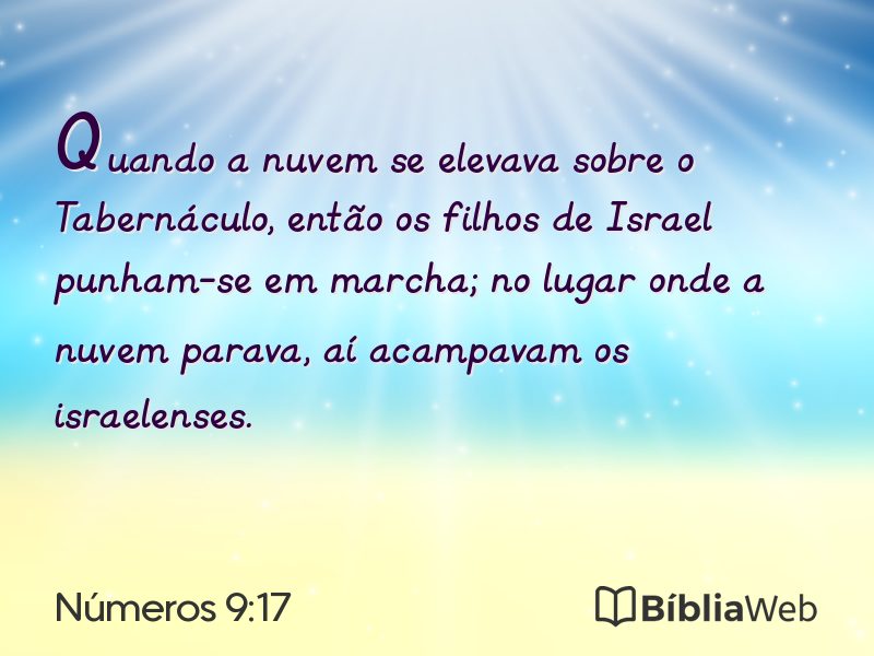 Números 9:17 em imagem para compartilhar