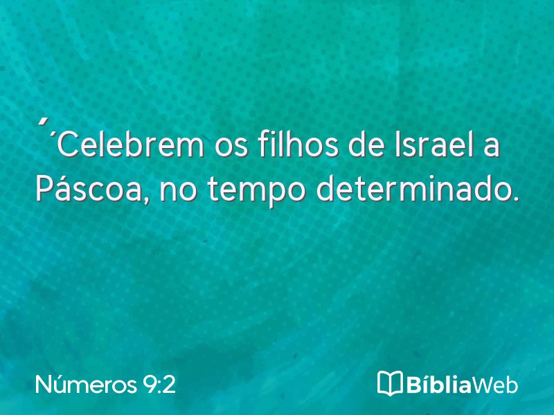 Números 9:2 em imagem para compartilhar