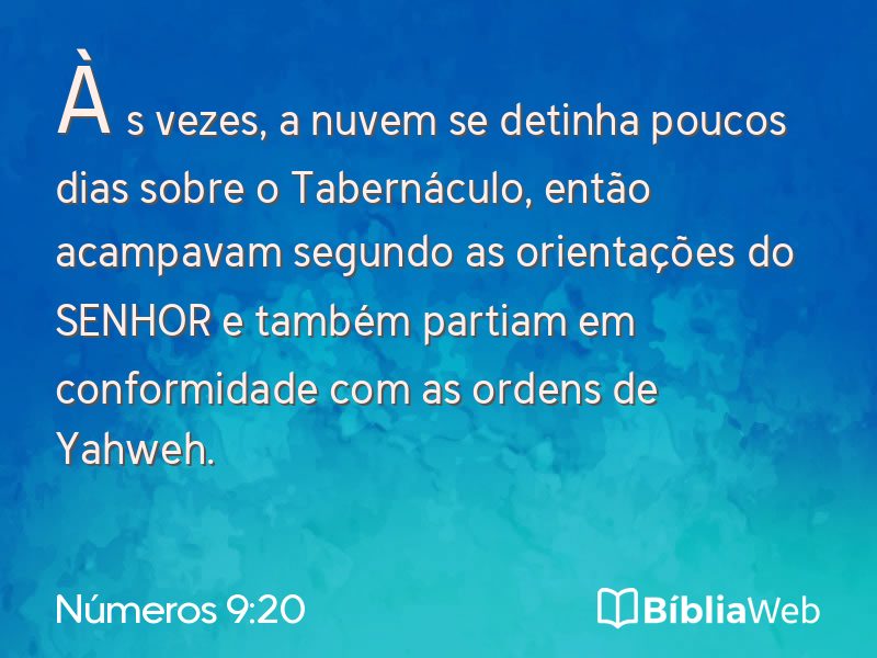 Números 9:20 em imagem para compartilhar