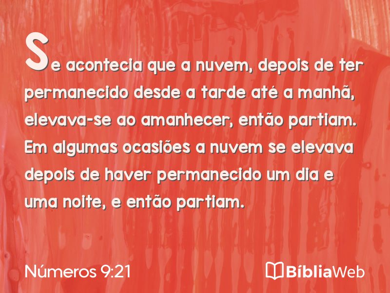 Números 9:21 em imagem para compartilhar