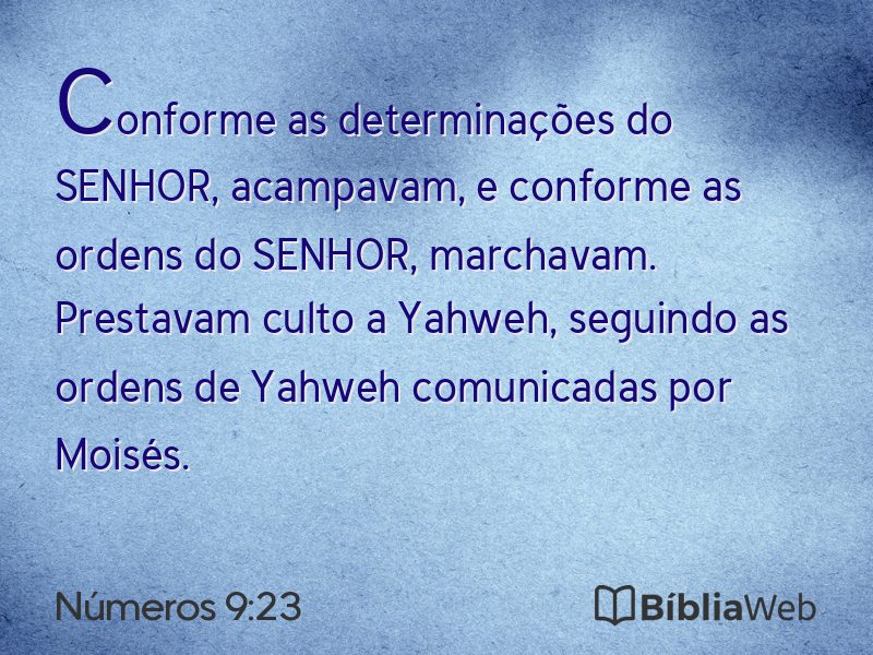 Números 9:23 em imagem para compartilhar