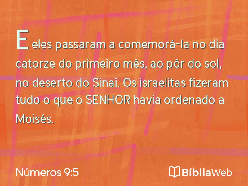 Números 9:5 em imagem para compartilhar