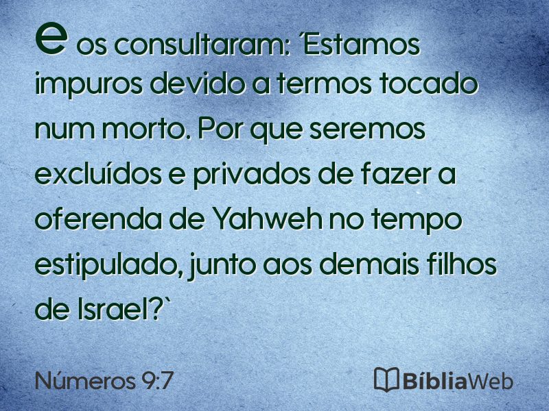 Números 9:7 em imagem para compartilhar
