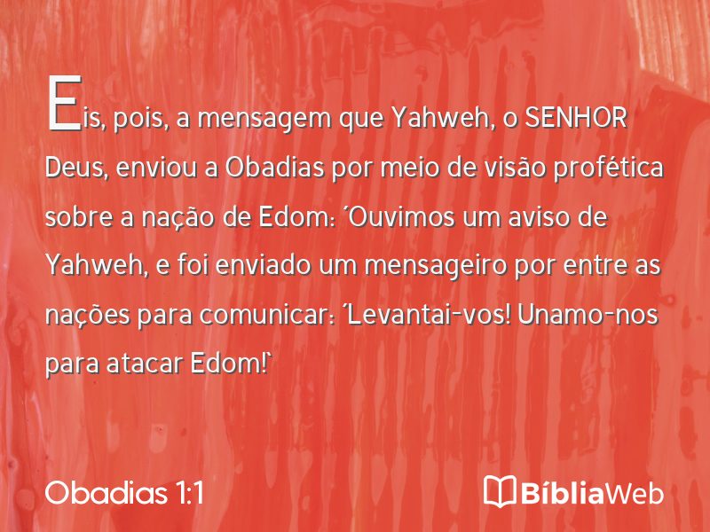 Obadias 1:1 em imagem para compartilhar