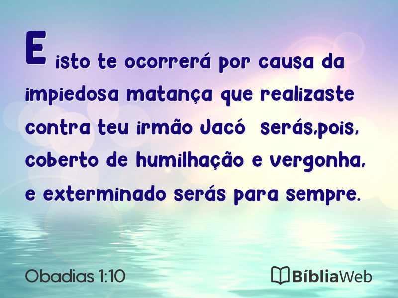Obadias 1:10 em imagem para compartilhar