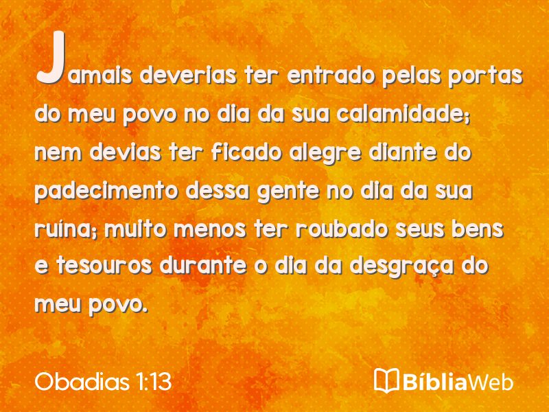 Obadias 1:13 em imagem para compartilhar