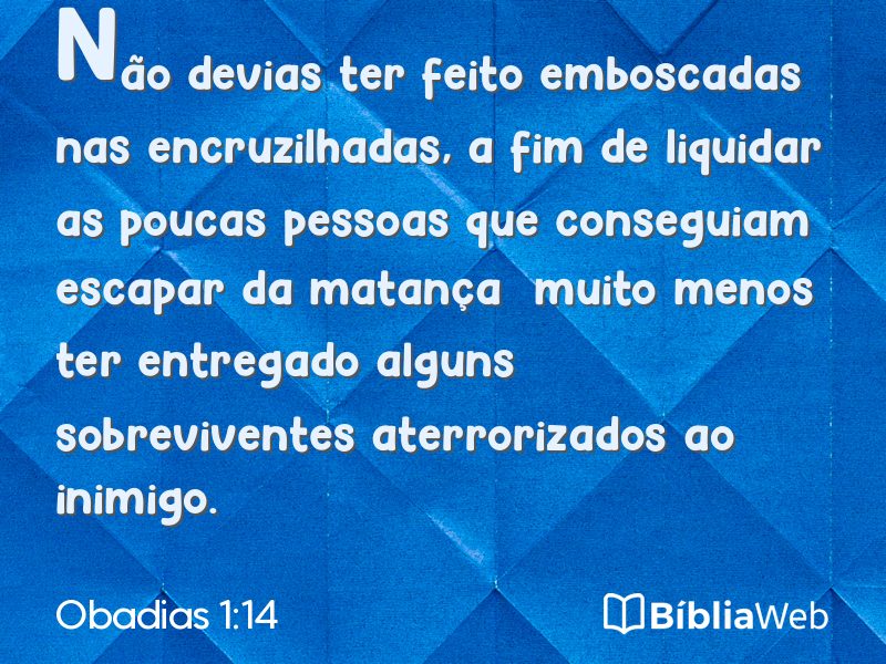Obadias 1:14 em imagem para compartilhar