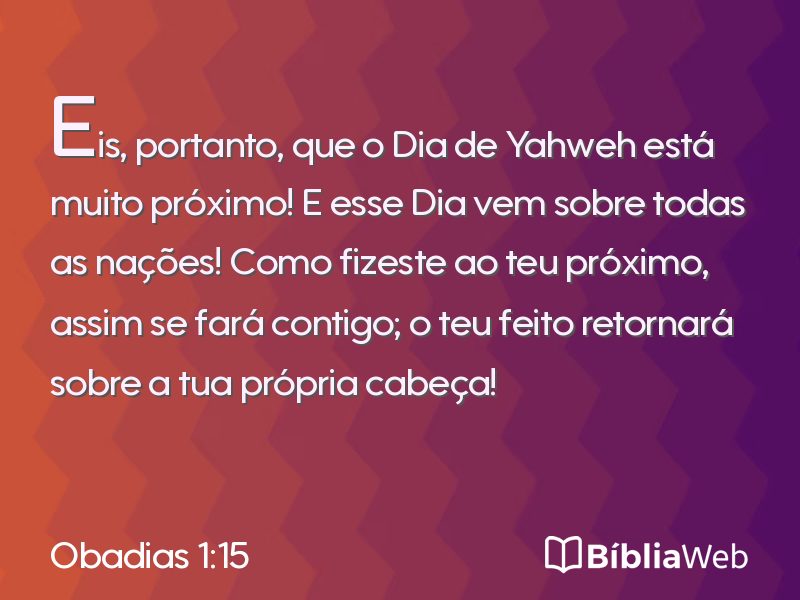 Obadias 1:15 em imagem para compartilhar