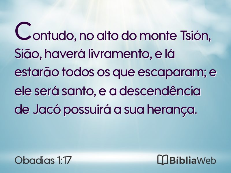 Obadias 1:17 em imagem para compartilhar
