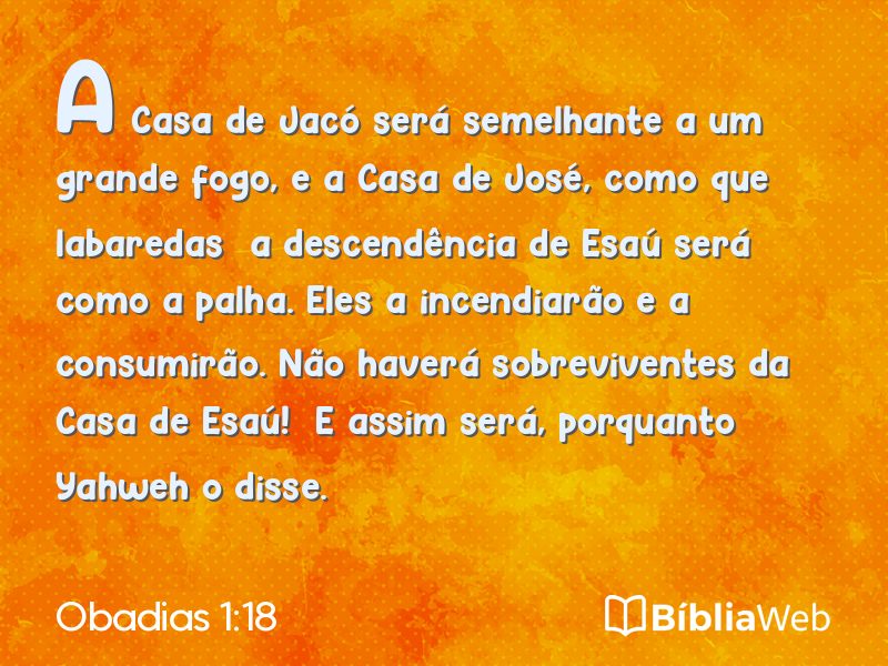 Obadias 1:18 em imagem para compartilhar