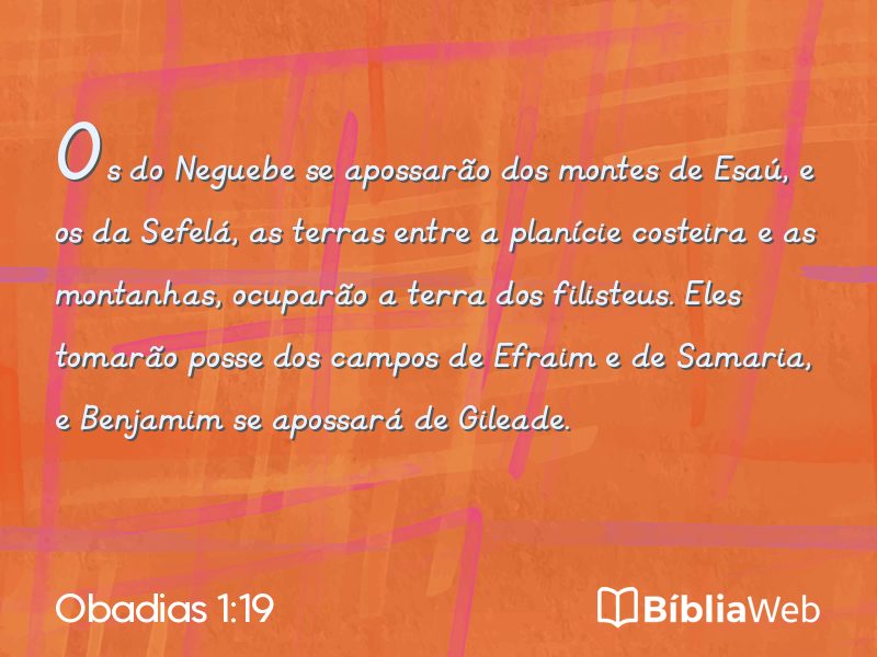 Obadias 1:19 em imagem para compartilhar