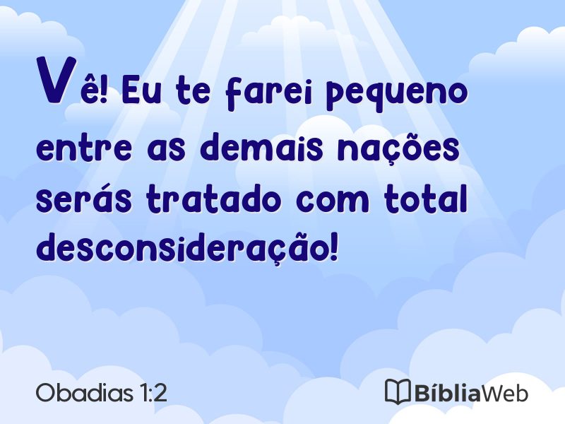 Obadias 1:2 em imagem para compartilhar