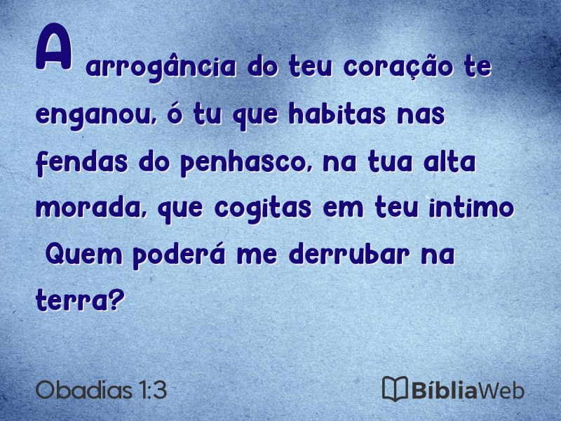 Obadias 1:3 em imagem para compartilhar