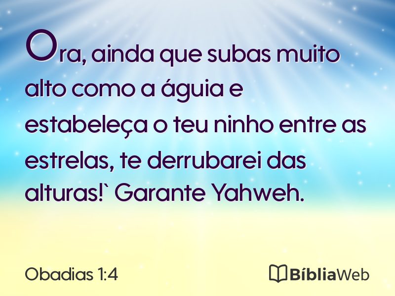 Obadias 1:4 em imagem para compartilhar
