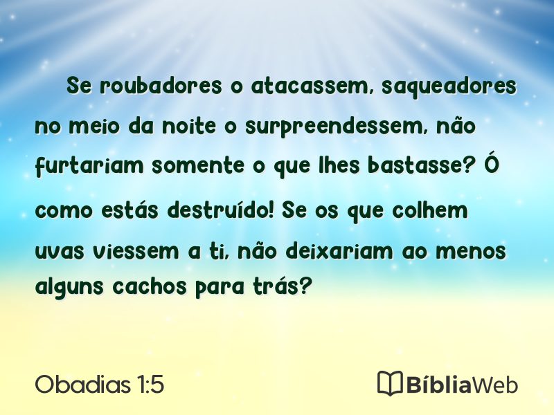 Obadias 1:5 em imagem para compartilhar