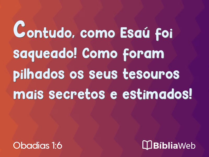 Obadias 1:6 em imagem para compartilhar