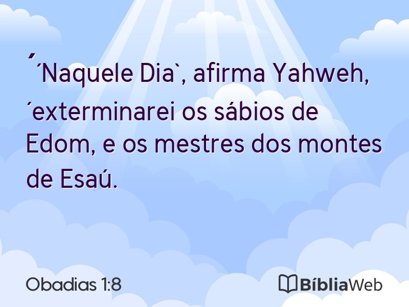 Obadias 1:8 em imagem para compartilhar