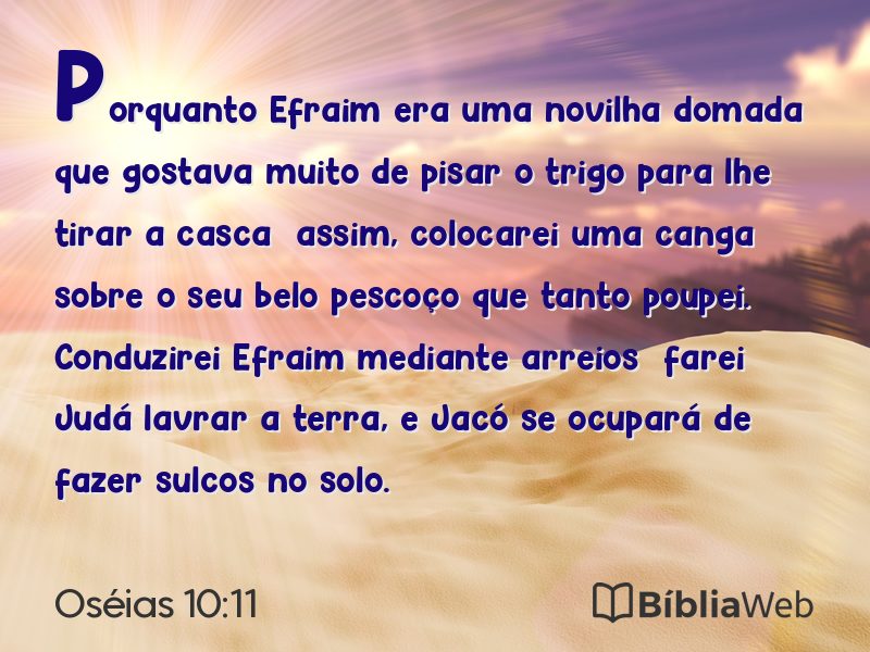 Oséias 10:11 em imagem para compartilhar