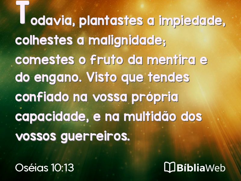 Oséias 10:13 em imagem para compartilhar