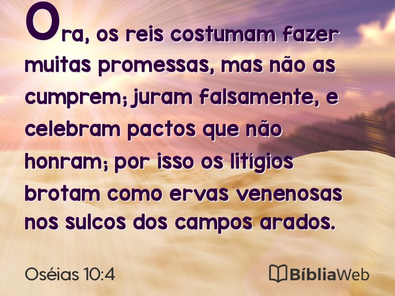 Oséias 10:4 em imagem para compartilhar