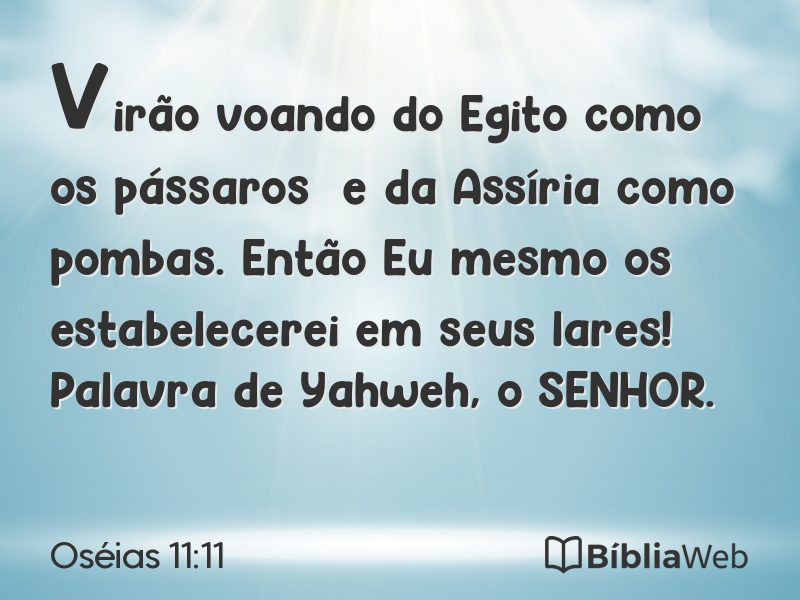 Oséias 11:11 em imagem para compartilhar