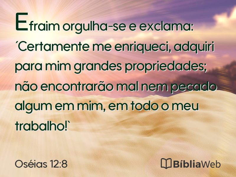 Oséias 12:8 em imagem para compartilhar