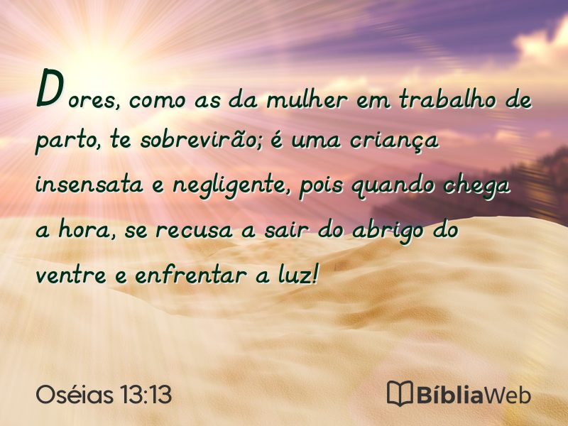 Oséias 13:13 em imagem para compartilhar