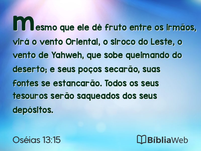 Oséias 13:15 em imagem para compartilhar