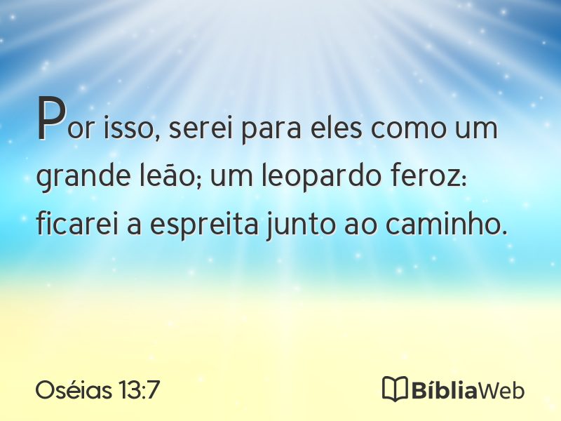 Oséias 13:7 em imagem para compartilhar