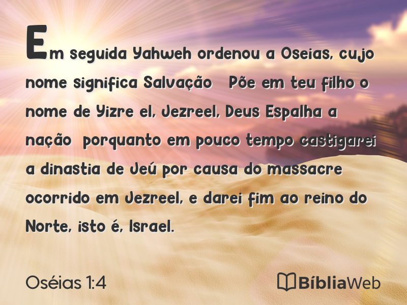 Oséias 1:4 em imagem para compartilhar