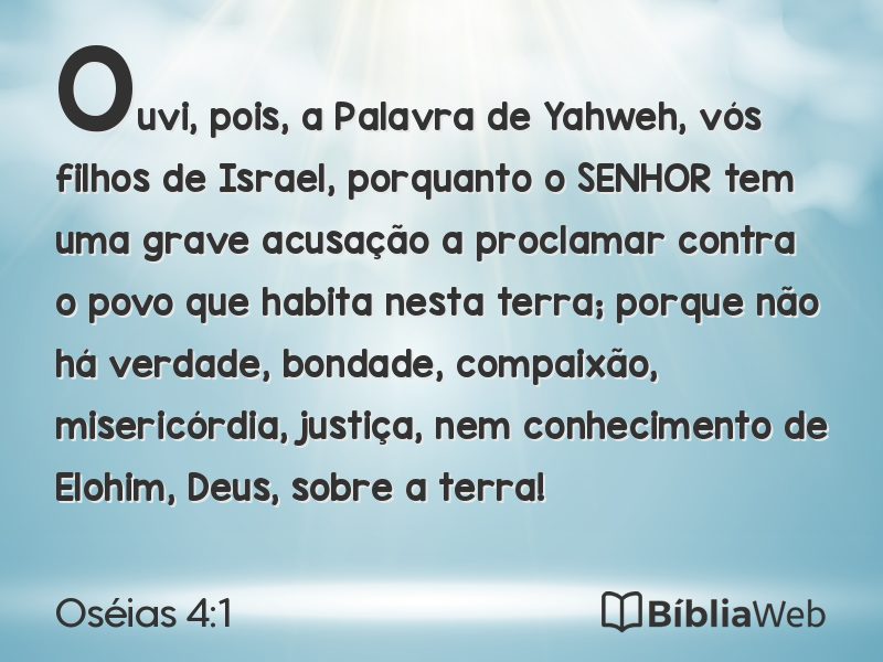 Oséias 4:1 em imagem para compartilhar