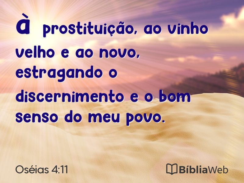 Oséias 4:11 em imagem para compartilhar