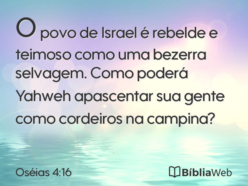 Oséias 4:16 em imagem para compartilhar
